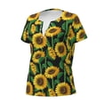 thumbnail image 2 of Naloa Sunflower 1 Print T-Shirts Short Sleeve V Neck Tees for Women Fashion Tops Trendy Lightweight Soft Casual Summer Outfits Clothes, 2 of 5