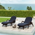 thumbnail image 2 of Noble House Waverly Outdoor Chaise Lounge Cushions (Set of 2) in Navy Blue, 2 of 7