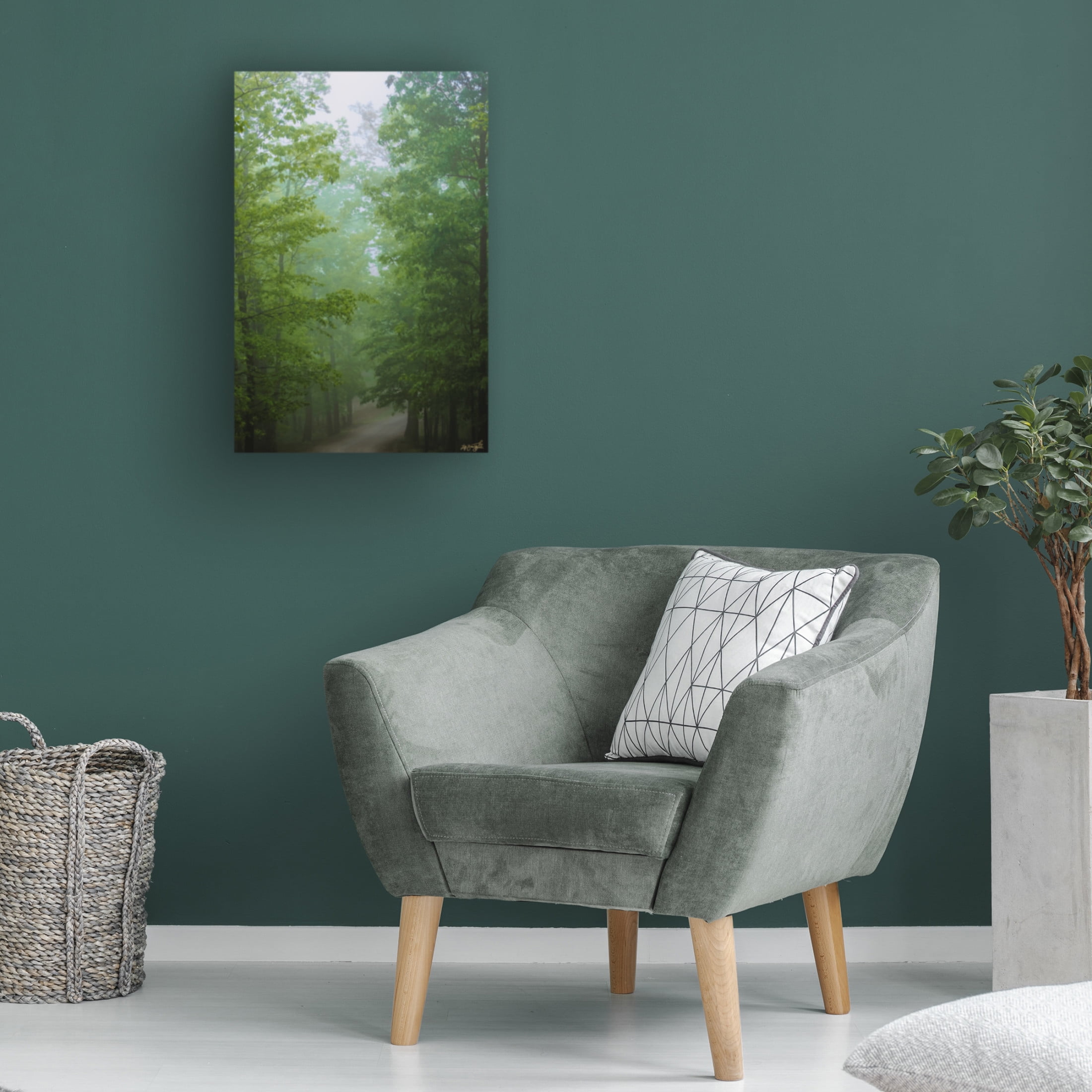 Canvas Wall Art - Life BeautifuLEE 'Green Glow Woods 2' Wall Art for Living Room, Bedroom, or Office Décor by Trademark Fine Art - 12 x 19 Inches