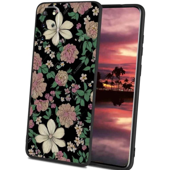 Compatible with Samsung Galaxy S20+ Plus Phone Case, Vintage-Floral-Flower05 Case Men Women, Flexible Silicone Shockproof Case for Samsung Galaxy S20+ Plus