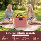 Barara King Compact Insulated Hard Shell Cooler with 2 Cup Holders for Women Outdoor Beach Camping Picnic and Cute Cold Storage Accessory, Pink