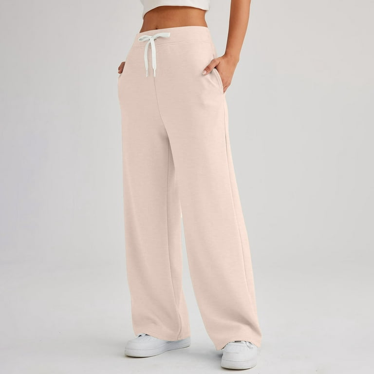 Susanny Cargo Sweatpants Joggers for Women Petite High Waisted with Pockets  Straight Leg Lounge Pants Fleece Lined Loose Fit Baggy Drawstring