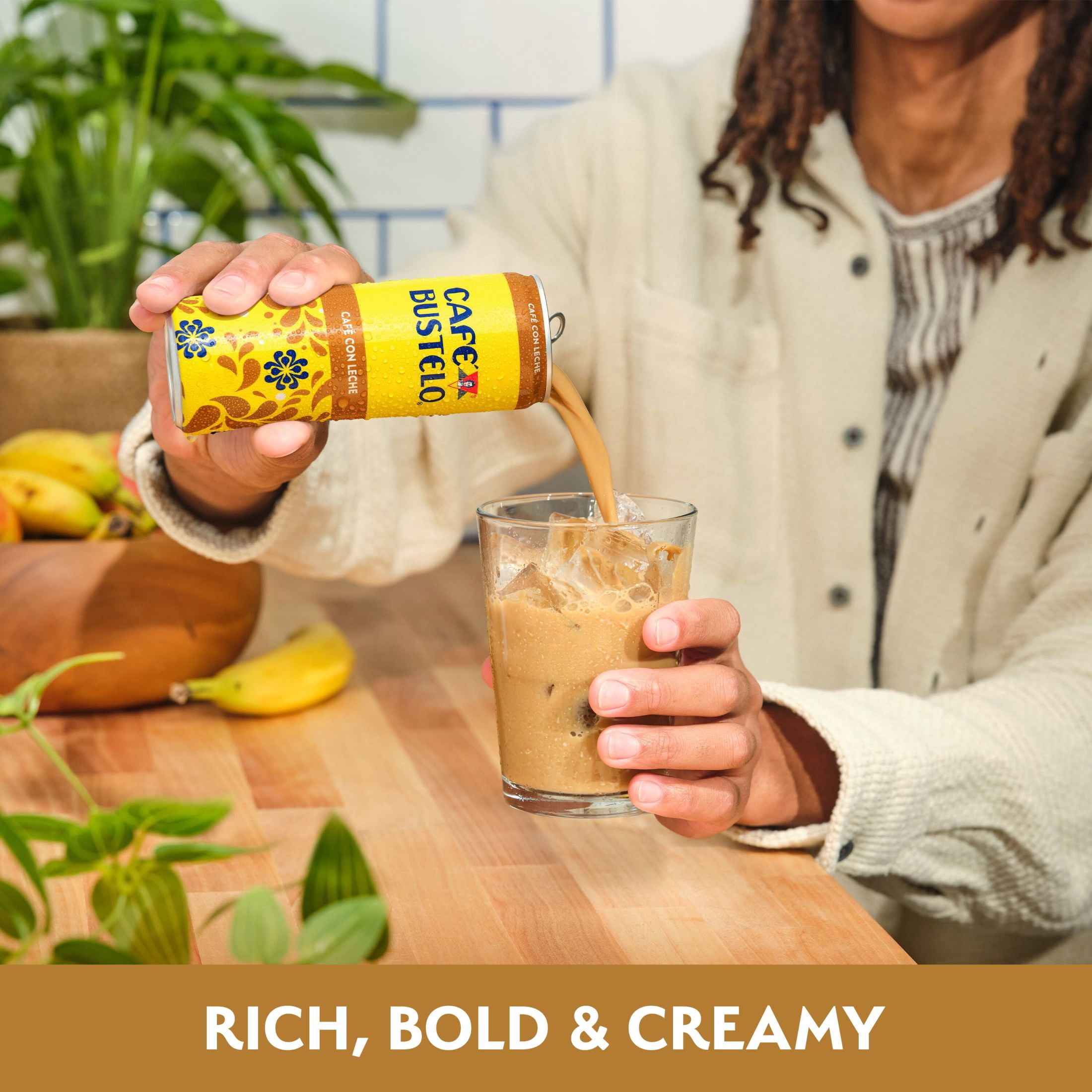 (12 pack) Cafe Bustelo Cafe con Leche Ready to Drink Espresso Style Iced Coffee Beverage, 11 Fl. oz Can
