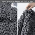 thumbnail image 2 of Ashler Ultra Soft Non Slip Bathroom Shower Area Rug Water Absorbing Plush Mat, 2 Sets Dark Gray 17 x 24 & 17 x 47 inches, 2 of 7
