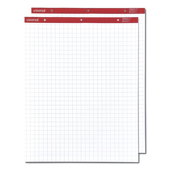 Universal UNV35602 50-Sheet 27 in. x 34 in. Easel Pads/Flip Charts - White (2/Carton)