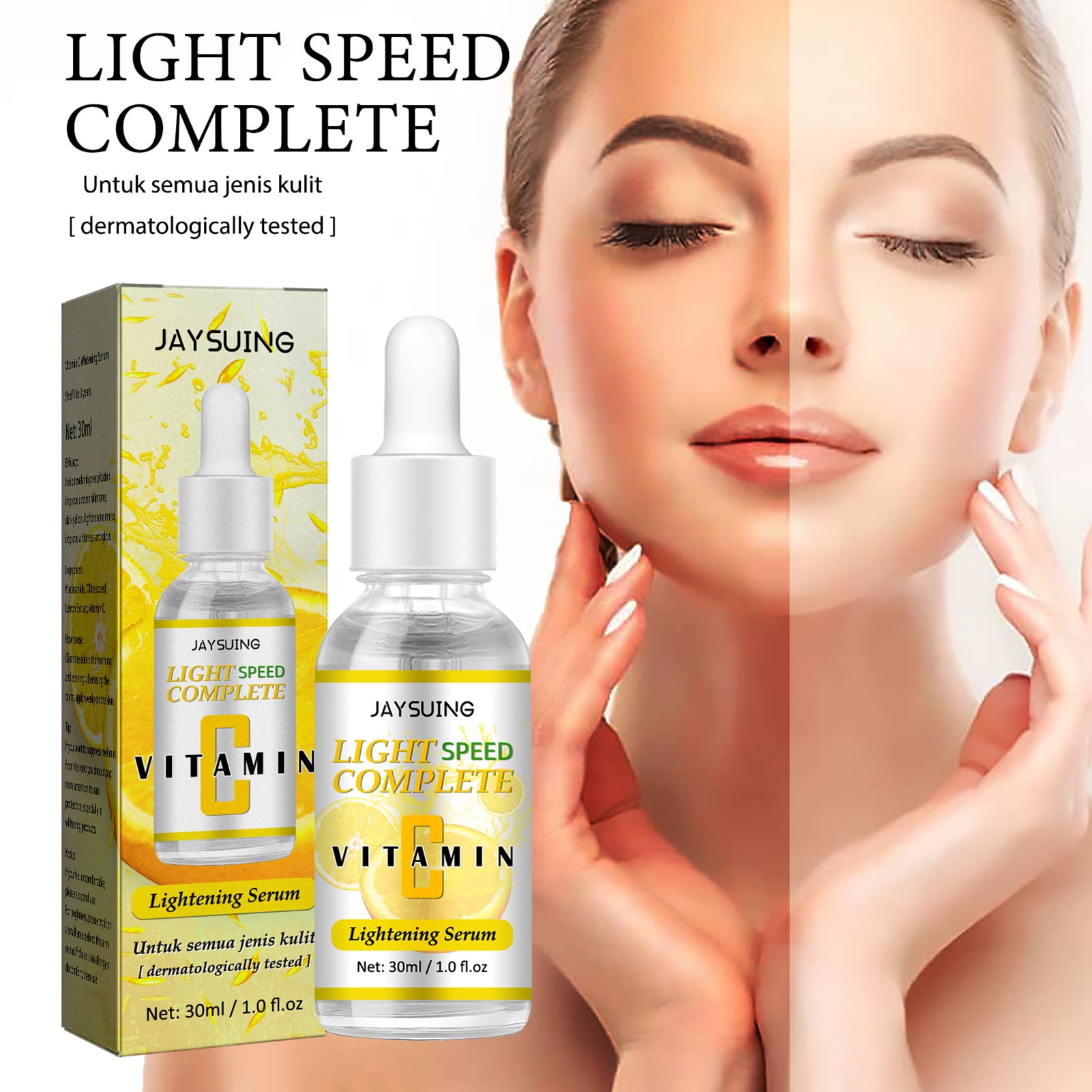 Cimaronmall 30ml Vitamin C Serum Effective Lighten Spots Firming Brightening Facial Care