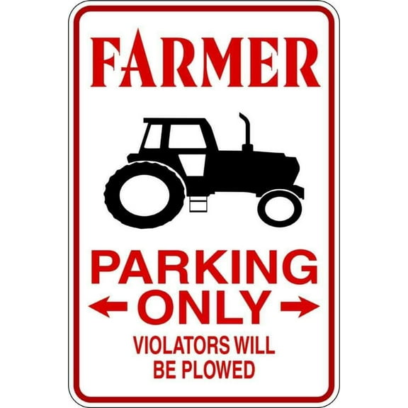 Farmer - Parking Signs 9"X18" - Funny Humor Picture Art Image Mural - Peel & Stick Vinyl Wall Decal Sticker