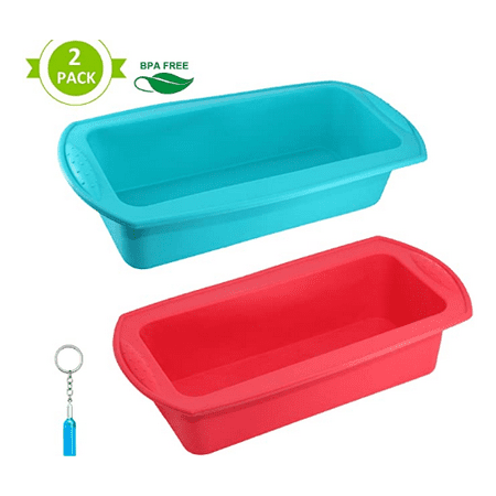 

Silicone Loaf Tin Non Stick Silicone Bread Tin Loaf Pan Bread Baking Mould BPA-Free for Cakes Breads Meatloaf Pie Pancakes Pizza and Quiche (Set of 2)