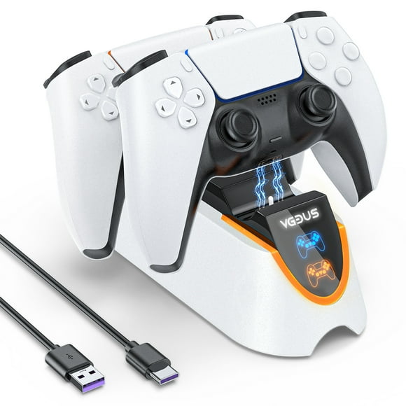 Playstation 5 Controller Estación de Carga, Cargador Dual de Controles para PS 5 Controller, Soporte de Carga Rápida para PS5 con Cable de Carga Tipo-c