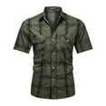 thumbnail image 2 of ALLLIST with Pockets Men Shirts Short Sleeve Big And Tall Cotton Button Down Shirts Plaid Green Casual Mens Clothing, 2 of 5