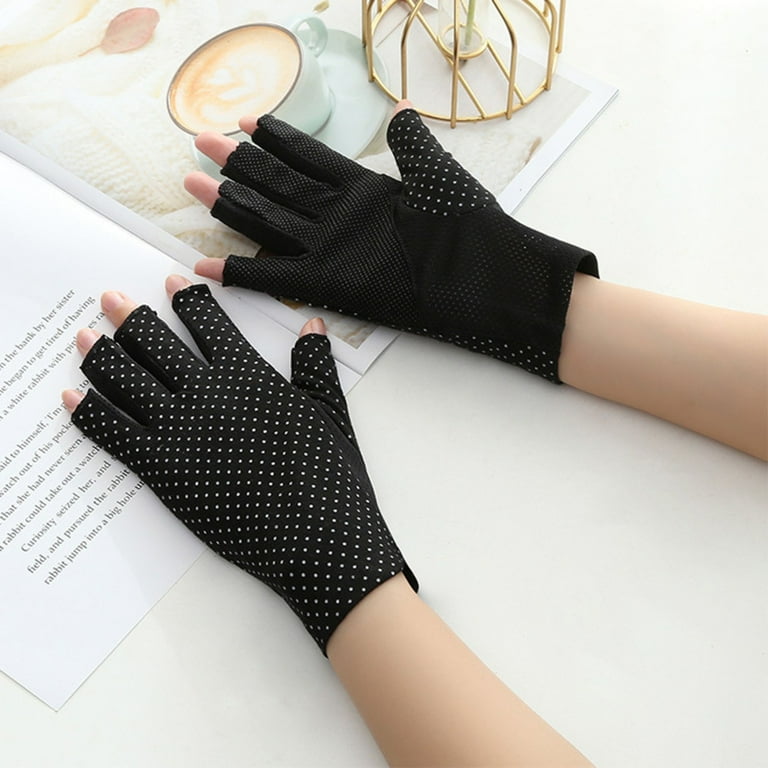 Sun Protection Gloves for Driving Sun Protection Gloves Fingerless Sun  Protection Gloves Men Thin Skin Pink 