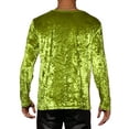 thumbnail image 3 of Camisas de terciopelo INSPIRE CHIC para hombres, camiseta clásica vintage de cuello redondo de manga larga, XL verde, 3 of 5
