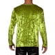 thumbnail image 3 of Camisas de terciopelo INSPIRE CHIC para hombres, camiseta clásica vintage de cuello redondo de manga larga, XL verde, 3 of 5