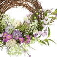 thumbnail image 6 of Northlight Allium, Statice and Lavender Half Spring Wreath - 24" - Purple, 6 of 6