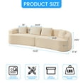 thumbnail image 5 of ZAFLY 113”w Oversized Sofa, Deep Seat Cloud Couch with 4 Cushions, Modern Curved Couch for Living Room, No Assembly Required - Beige, 5 of 10