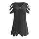 thumbnail image 2 of Puntoco 2024, tops a la moda de verano para mujer, camisetas de verano de manga corta con cuello y cremallera, camiseta calada de leopardo, blusas, 2 of 4