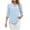 *2-Sky Blue, variant on Women's 3/4 Ruffled-Sleeve Blouse,Ladies V-Neck Stretchy Top,Flowy Summer Shirt For Women,White,Size XXL