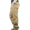 thumbnail image 3 of ibuvkizy Mens Cargo Pants with Multi Pockets Elastic Waist Straight Leg Casual Full Length Cargo Trousers,Sizes M-3XL, 3 of 3