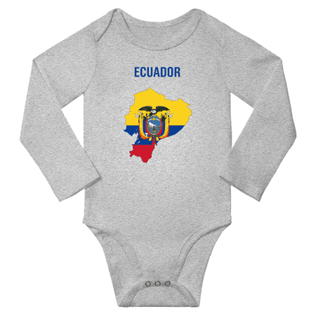 

Ecuador Flag Map Baby Long Slevve Jumpsuits Clothes (Gray 12-18 Months)