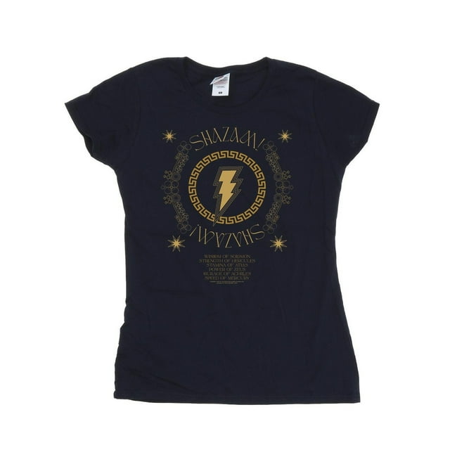 DC Comics T-Shirt en Coton pour Femmes Shazam Fury Of The Gods Spirale Dorée