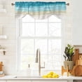 thumbnail image 4 of Teal Beige Gradient Beach Tie Up Valances Curtain, Adjustable Kitchen Abstracts Seaside Ocean Wave Coastal Valances for Windows Decor, Rod Pocket Short Curtains Set for Bedroom/Bathroom, 60"x18", 4 of 9
