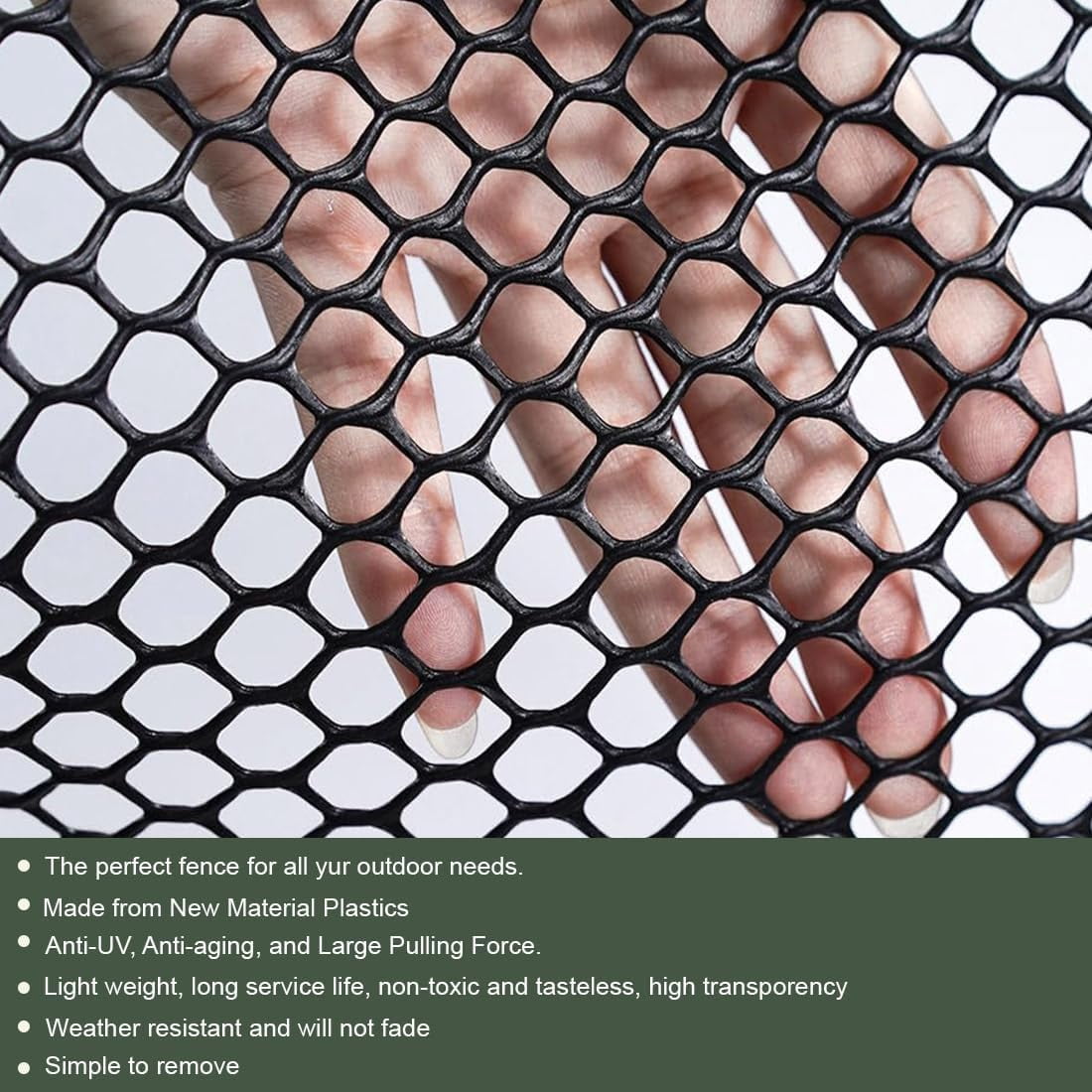 Plastic Chicken Wire Fencing 15.8'' x 10ft Black Chicken Wire Mesh Fence Poultry Netting for Crafts, Plastic Garden Fencing, Floral Chicken Wire