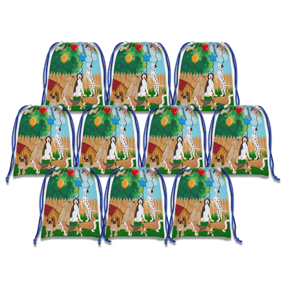 Puppy Dog Drawstring Tote Bag (10 Pack)