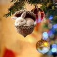 thumbnail image 4 of romoty 3D Resin Sleeping Bunny Christmas Tree Ornament, Woodland White Rabbit in Acorn Nut Shell Hanging Figurine for Holiday Home Decor, 4 of 6