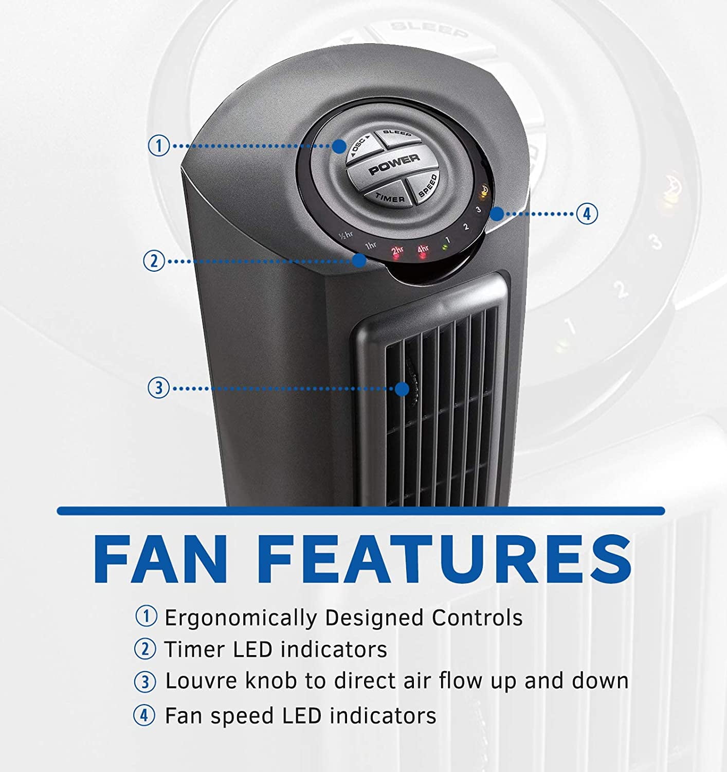 Lasko 2535 52″ Space-Saving Pedestal Tower Fan with Remote Control -  Features Built-in Timer and Wide Spread Oscillation - Walmart.com