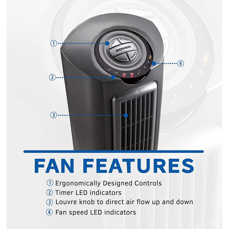 Lasko 2535 52″ Space-Saving Pedestal Tower Fan with Remote Control -  Features Built-in Timer and Wide Spread Oscillation - Walmart.com
