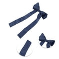 thumbnail image 3 of Unique Bargains 1 Pc Fashion Bow Ribbon French Barrette Hair Clips Hairdo Clip Navy Blue, 3 of 5