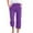Purple, variant on cllios Clearance Under $5 Womens Plus Size Cotton Linen Capris Pants Summer Elastic Waist Pant Loose Fit Comfy Drawstring Trousers Lightweight Palazzo Pants