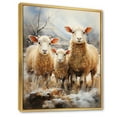 thumbnail image 2 of Designart "Rustic Ruminations Beige Sheep painting III" Animals Floater Framed Canvas Print, 2 of 7