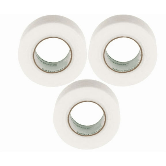 Micropore Tape 1530-1 (3 Rolls) 1 inc x 10 Yards, White