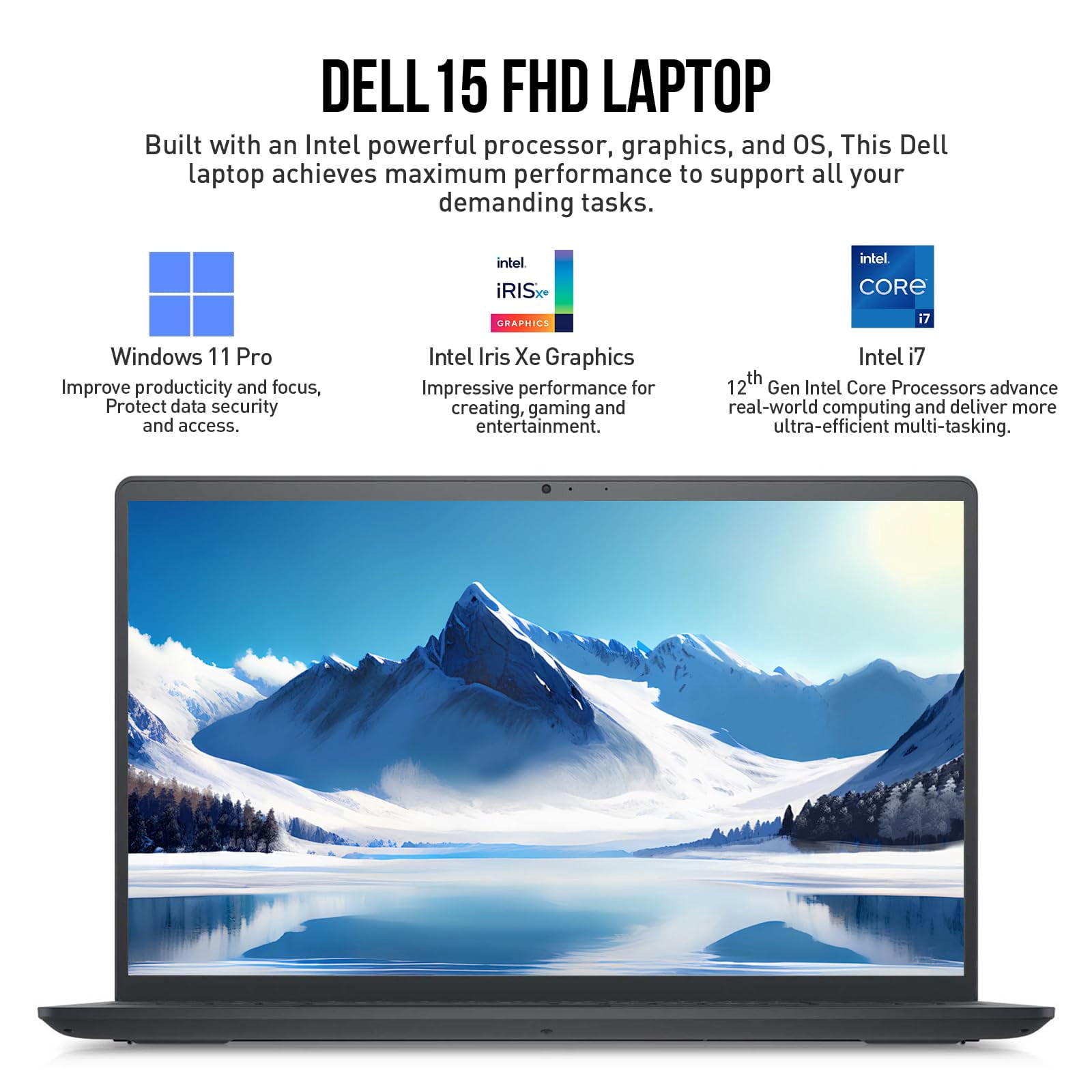 Dell Inspiron 15 3000 Laptop Computer, 15.6 Inch FHD Business Laptop Notebook PC, Intel 10-Core i7,Windows 11 Pro, 64GB RAM 2TB SSD+512GB Docking Set,Office Lifetime,10-Key Number Pad,WiFi6