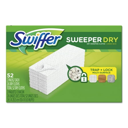 Swiffer Sweeper Dry Sweeping Microfiber Pads, Unscented, 52/PacK (2728764) | Staples