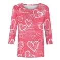 thumbnail image 5 of Qepwscx Womens Shirts 3/4 Long Sleeve Valentine'S Day Crewneck Sweatshirt Love Heart Printed Womens Blouses Plus Size Fall Tops Pullover Sweatshirt Graphic Tshirts Gifts Tee Tops, 5 of 7