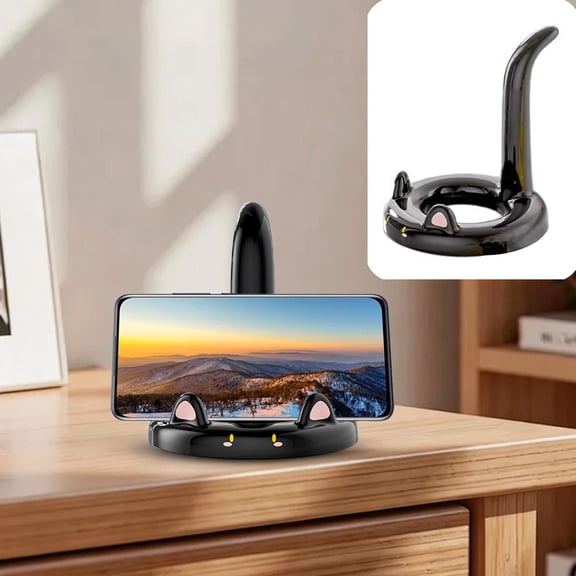Cute Desktop Phone Stand, Portable Mobile Holder With Decorative Design, Stable Cell Phone Bracket For Office Desk, Study Table, Kitchen, Video Calls, Daily Viewing