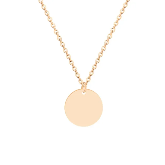 Custom Engraved Names Date Stainless Steel Round Pendant Necklace Personalization Included Text Free with Chain Gift for Lovers
