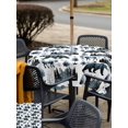 thumbnail image 5 of Outdoor Tablecloth with Umbrella Hole for Patio/Picnic/Party/Camping, Bear Elk Cabin Waterproof Table Cloth Square Cover Washable, Farmhousee Pine Tree Forest Blue (60"x 60"), 5 of 9