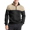 thumbnail image 3 of Ceisia Men's Regular-Fit Stand-Collar Half-Zip Color-Blocked Argyle-Textured Polyester Pullover Gift, 3 of 7