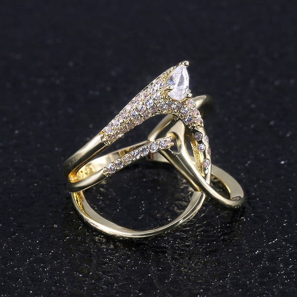 Anillo brillante Cobre con incrustaciones de circón Joyería de mano geométrica Anillo que combina con todo Wmkox8yii fajkfhkj2689