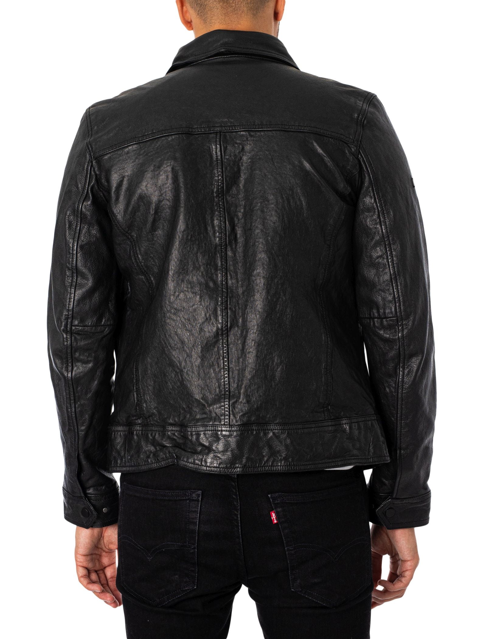 Superdry Seventies Leather Jacket, Black - Walmart.com