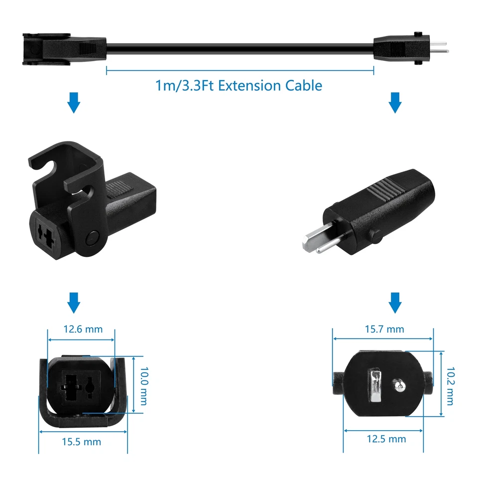 BUTTERFLY- Pkpower 3Ft 2-Pin Cable Power Cord For Electric Sofa Power Recliner Lift Chair
