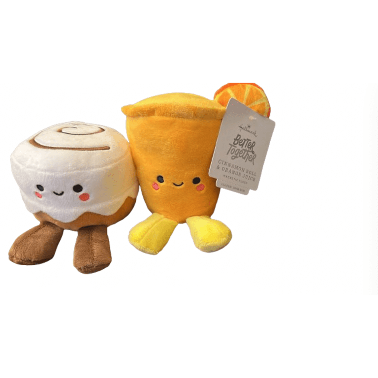 Better Together Cinnamon Roll and Orange Juice Magnetic Plush New