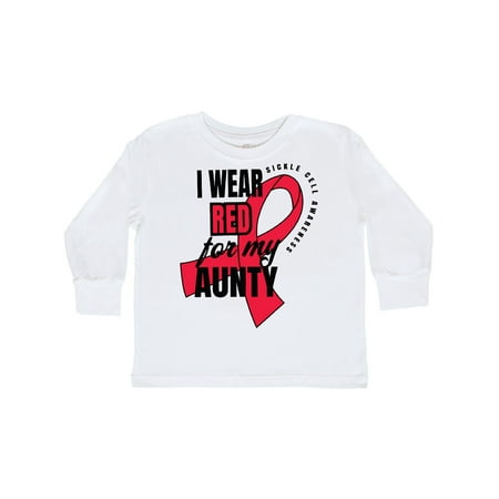 

Inktastic Sickle Cell Awareness I Wear Red For My Aunty Gift Toddler Boy or Toddler Girl Long Sleeve T-Shirt