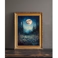thumbnail image 3 of Moon Above Pine Forest Poster Mystical Night Sky Wall Art Vintage Woodland Print for Living Room Bedroom or Gallery Wall Enchanted Nature, 3 of 3