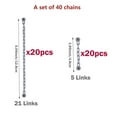 thumbnail image 4 of Chain Link Rope Accessories Pieces - 20pcs 21 Link and 20pcs 5-Link Chain Bricks Bulk Parts Building Block Sets Dark Gray, 4 of 6