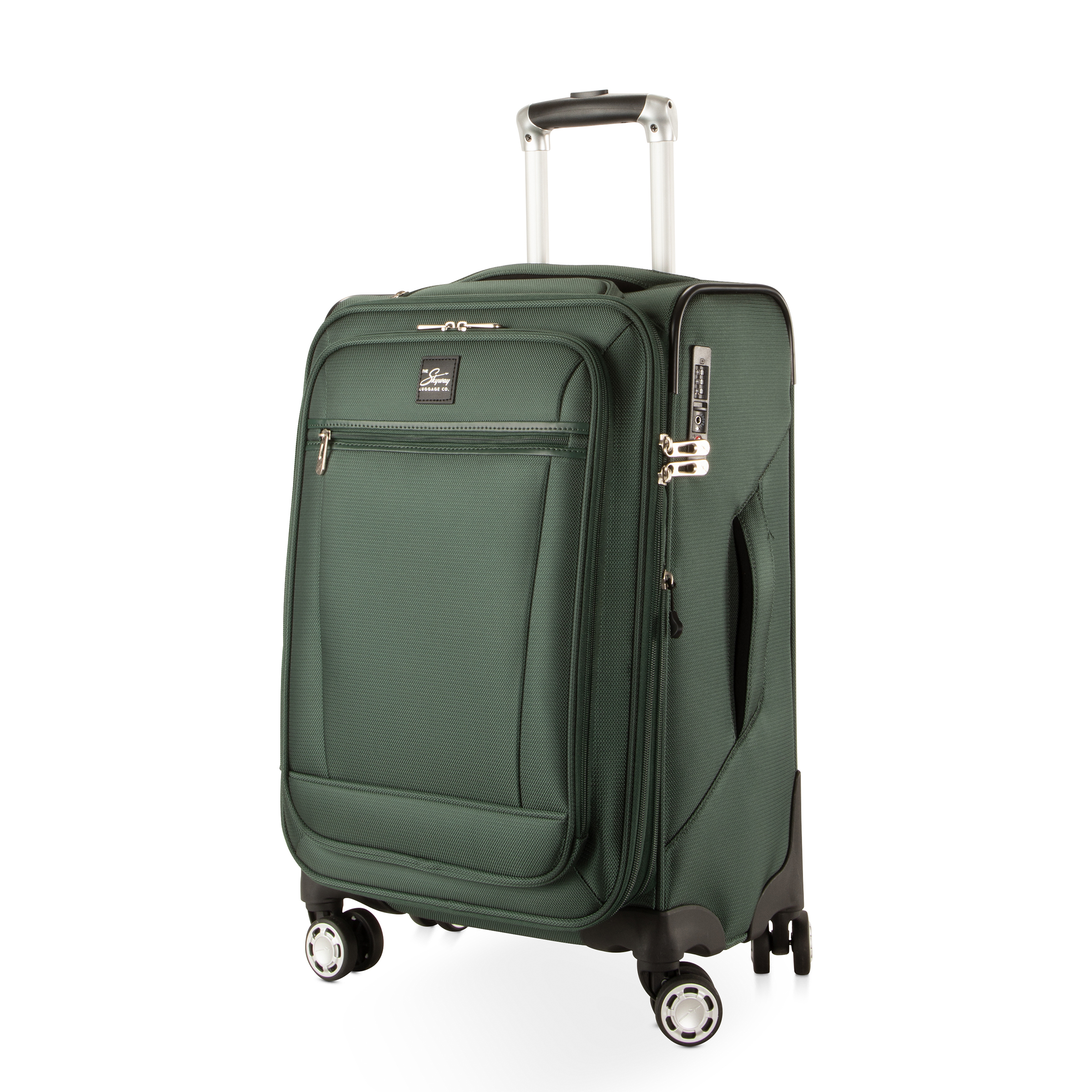 Skyway Luggage Ballard Softside 20" Expandable Carry on Luggage with Spinner Wheels, Adult, Juniper Green