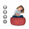 thumbnail image 2 of Boho Storage Toy Bag Chair, Paisley Leaves in Pastel Persian Folk Middle Eastern Hippie Ornamental, Stuffed Animal Organizer Washable Bag, Small Size, Red and Purple, by Ambesonne, 2 of 3